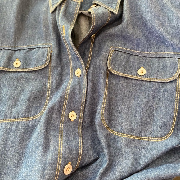 Vintage LIZ CLAIBORNE SPORTDRESS Lightweight Denim and Madras Plaid Wear - Picture 4 of 6